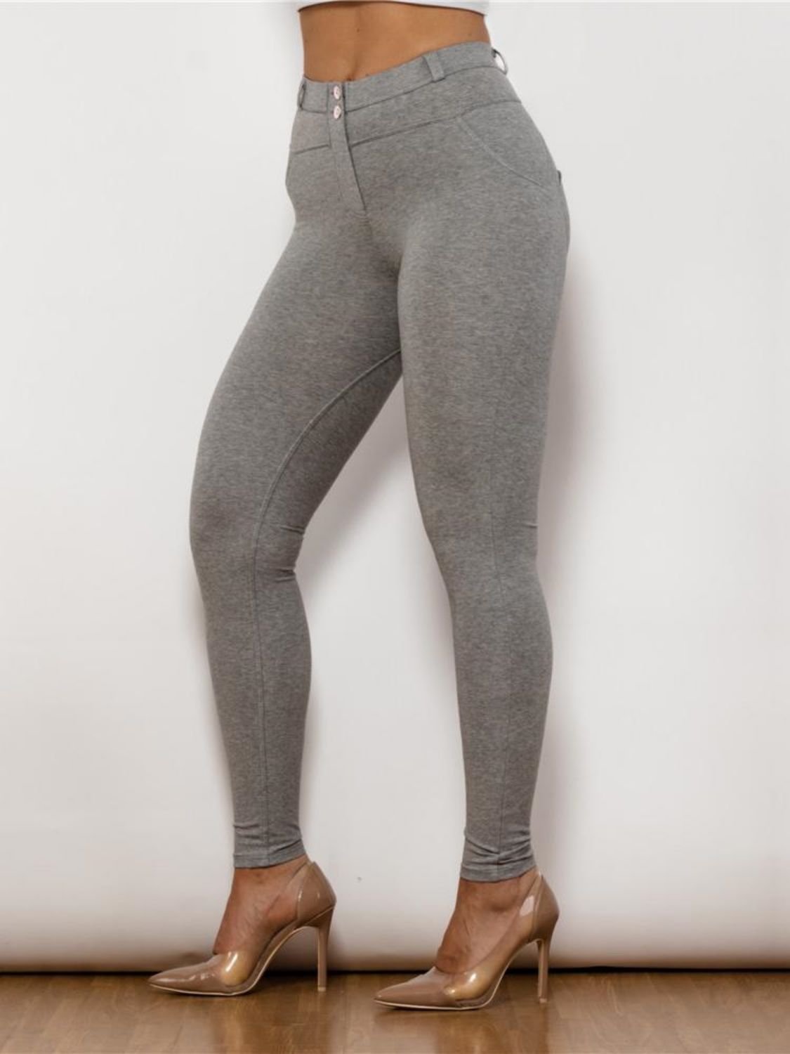 Full Size Contrast Detail High Waist Leggings