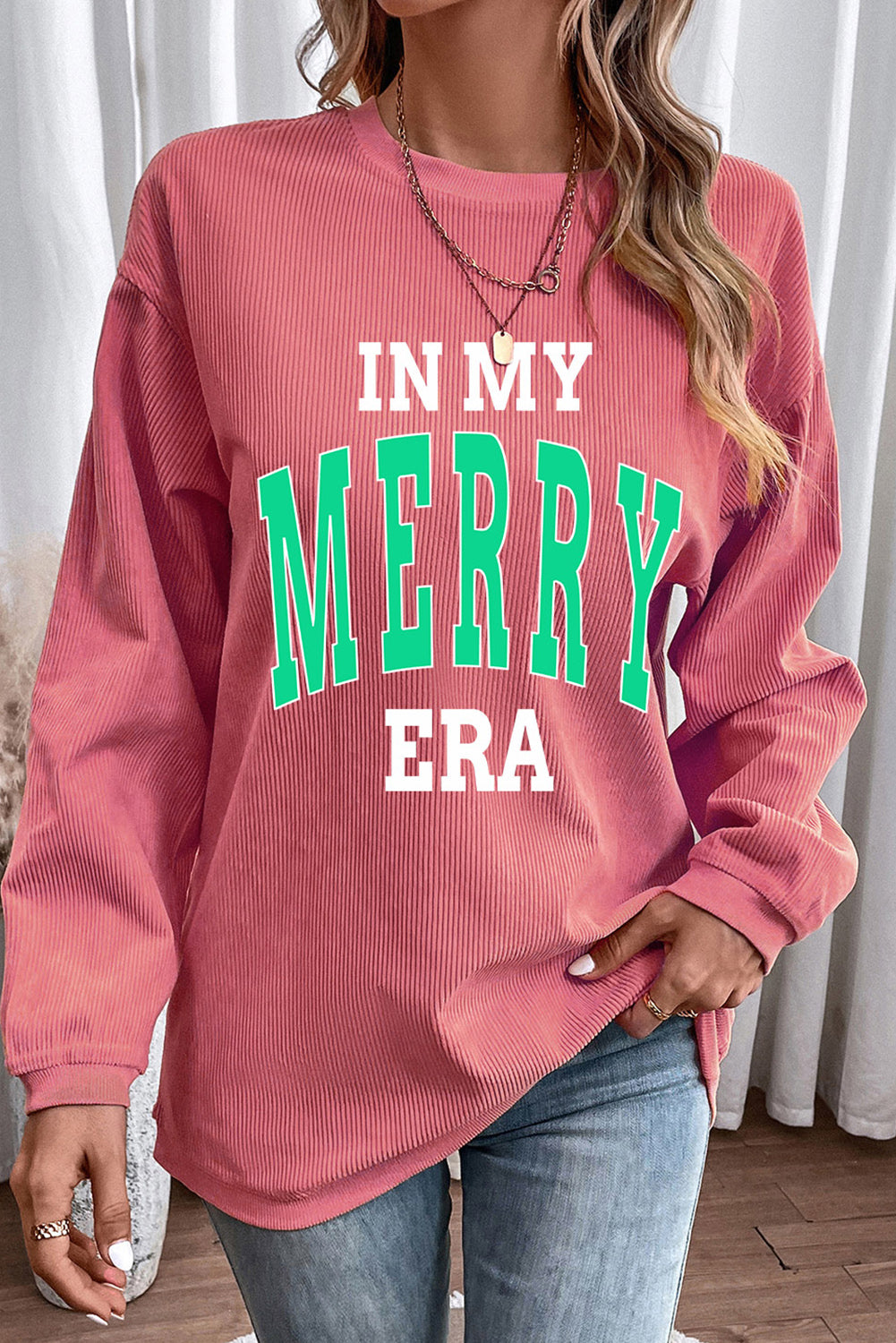 IN MY MERRY ERA Graphic Corded Sweatshirt